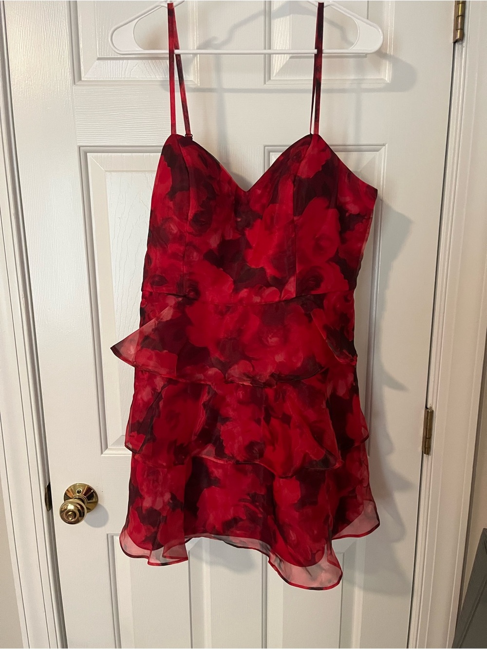 BCX Juniors' Rose-Print Ruffle Fit & Flare Dress